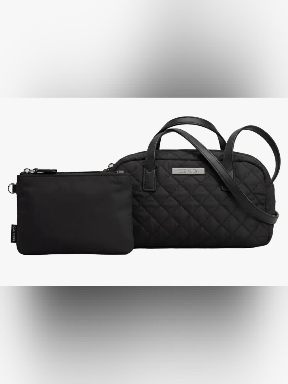 Cee Klein Quilted Black  Toiletry Bag with Zip Pouch